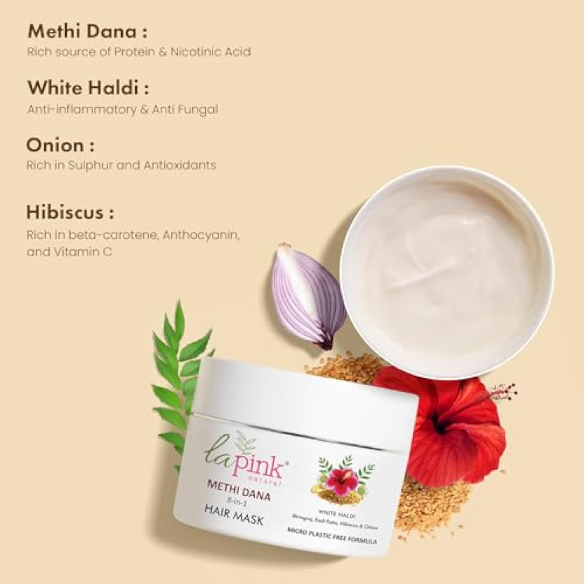 Methi Dana 8-in-1 Hair Mask for Hair Fall Control, 100% Microplastic Free